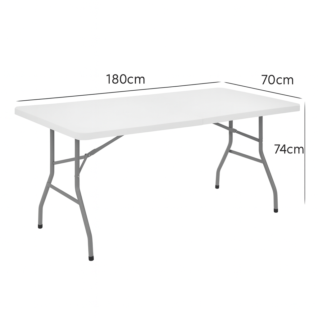 Mesa de jardín plegable blanca