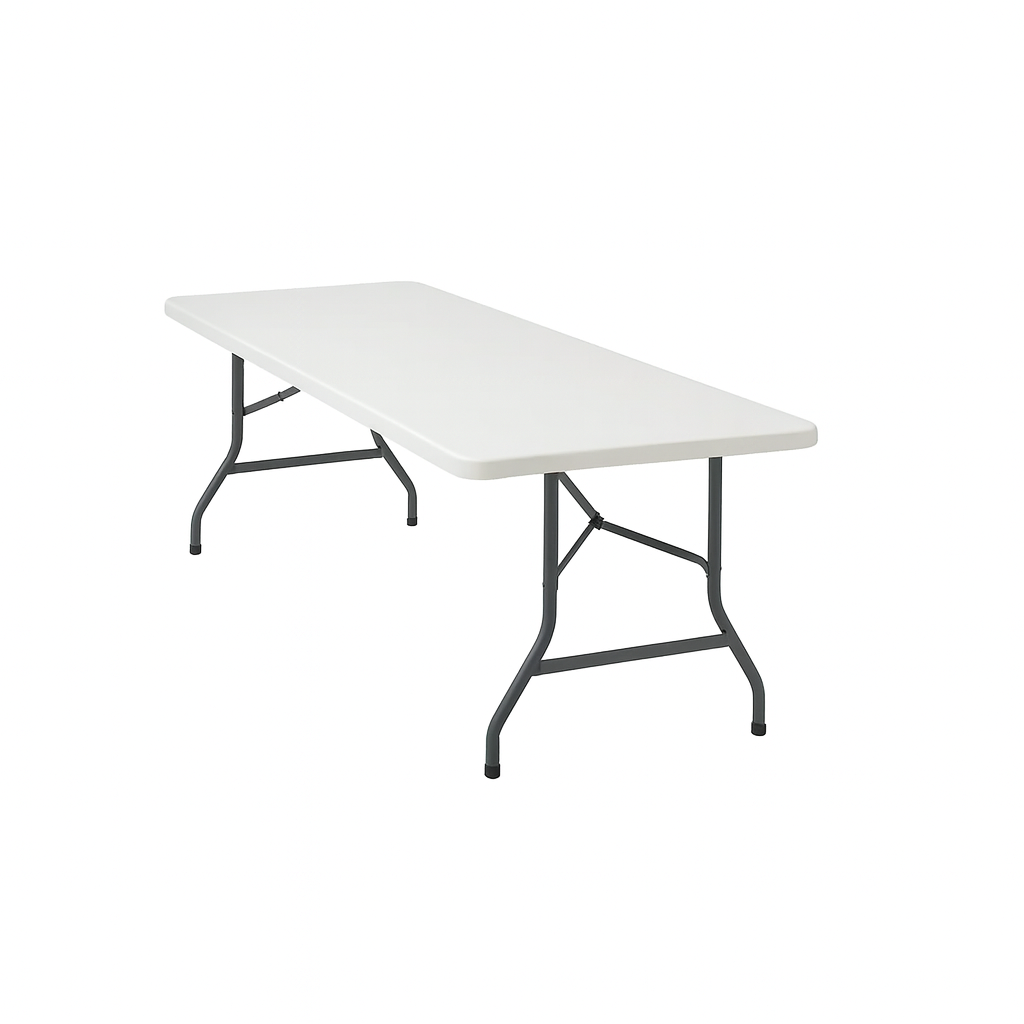 Mesa de jardín plegable blanca