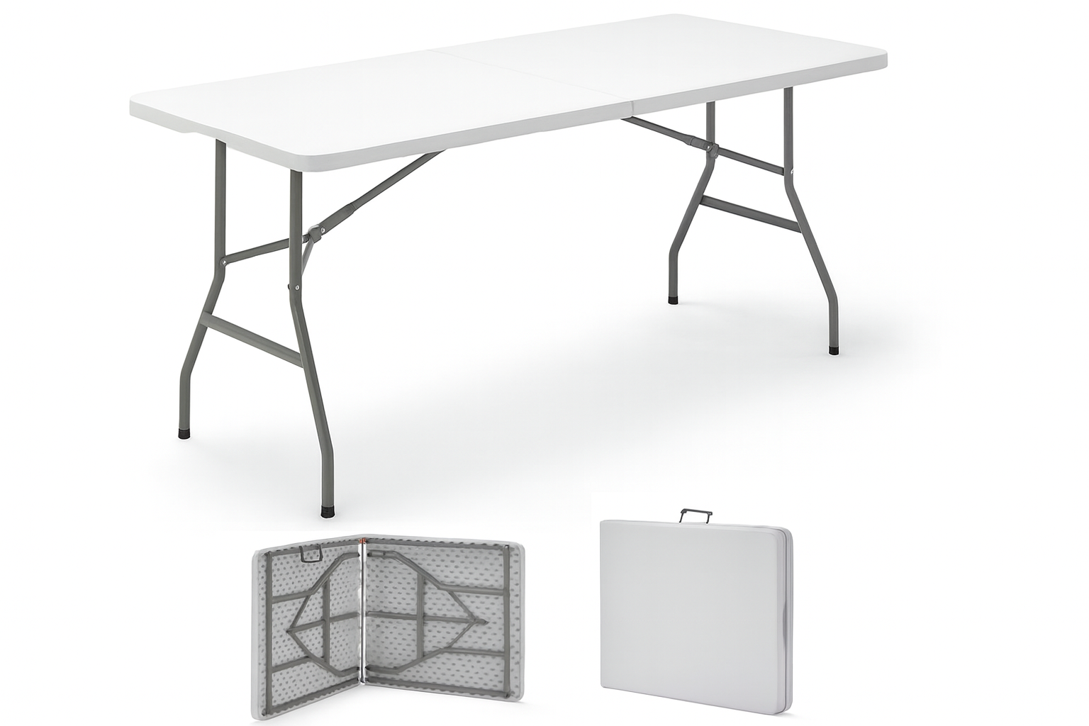 Mesa de jardín plegable blanca